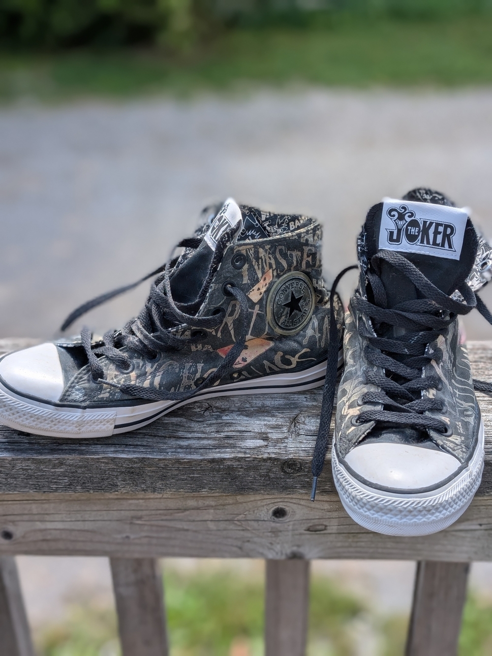 Converse The Joker High-Top Sneakers in Black and White Graphic Print